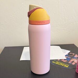 Owala Pink and Yellow Water Bottle